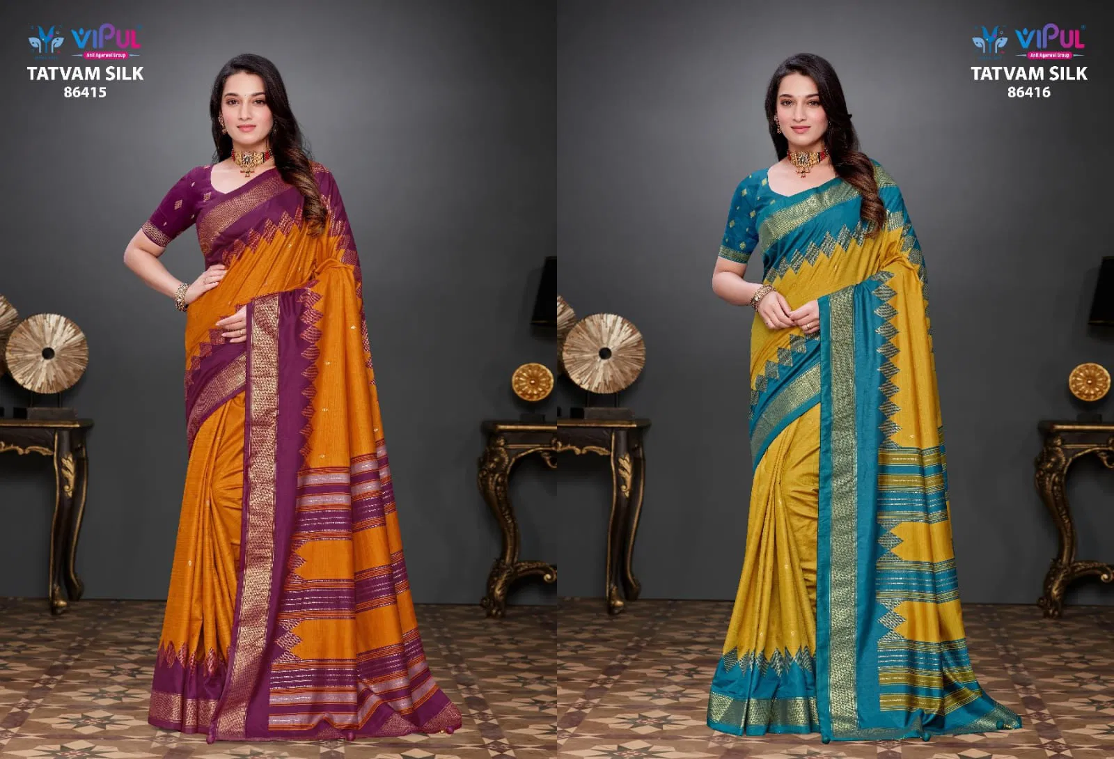 Tatvam Silk By Vipul Soft Silk Daily Wear Saree Suppliers In India